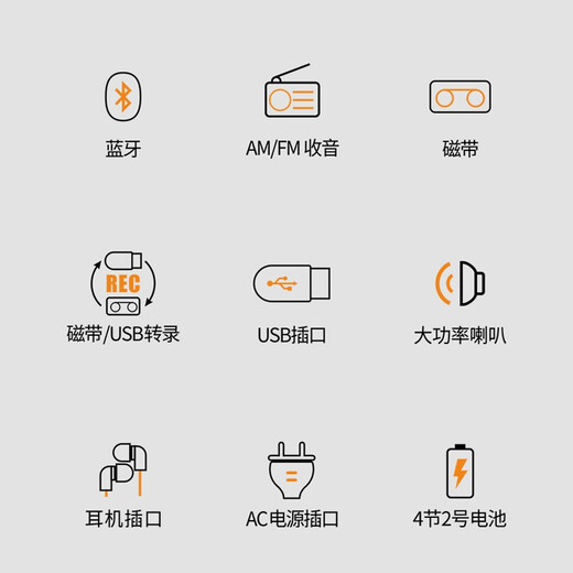 Panda (PANDA) 6518 Bluetooth tape recorder portable radio recorder desktop radio transcription player card player old-fashioned retro cassette recorder teaching standard power cord included