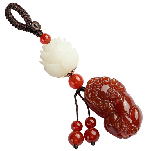 Leledi Pixiu Keychain Car Lucky Pendant Couple Men and Women Creative Tiger Eye Stone Pixiu Style
