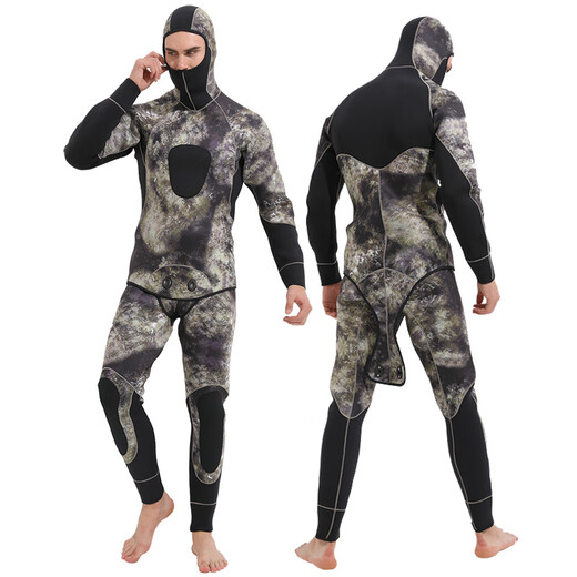 
Shark Bart (SBART) 3/5MM diving suit split thickened warmth and cold winter swimming sports surfing deep snorkeling anti-scratch jellyfish suit 1047 green leaf camouflage 3MM M