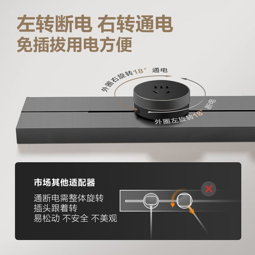 Bull (BULL) track socket surface-mounted ultra-thin master-level wall socket wall-mounted power strip wiring board multi-functional punch-free 8000W light and thin titanium gray surface-mounted 75cm + 4 five-hole adapters
