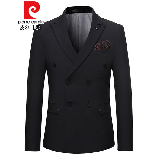 皮尔卡丹双排扣西服套装男修身韩版潮流休闲帅气结婚雅痞西装白色结婚 白色三件套(马甲) XL