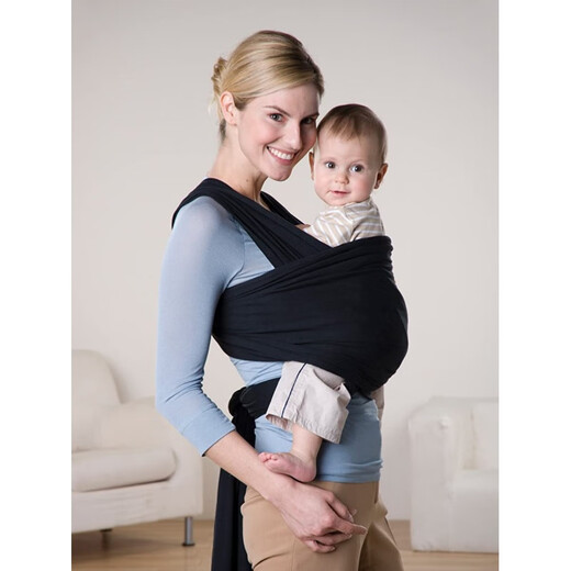Baby turban, baby multifunctional strap, thin horizontal hug, baby turban, front hug, newborn strap, navy blue, thin, four-way high elasticity