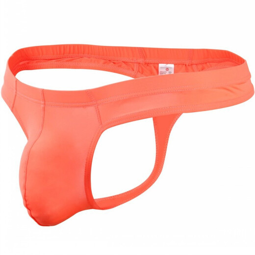 Long Night, Sexy Underwear, Thin and Breathable Men's Underwear with Enlarged Bag, Sexy Ice Silk Underwear, One-piece T-Pants, Orange L