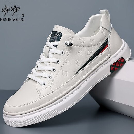 Zapatos de hombres Heni Paul, zapatos de cuero de cuero genuino de alta gama de hombres, zapatos de alta gama de hombres, zapatos blancos casuales para hombres, blanca plana 9908 42