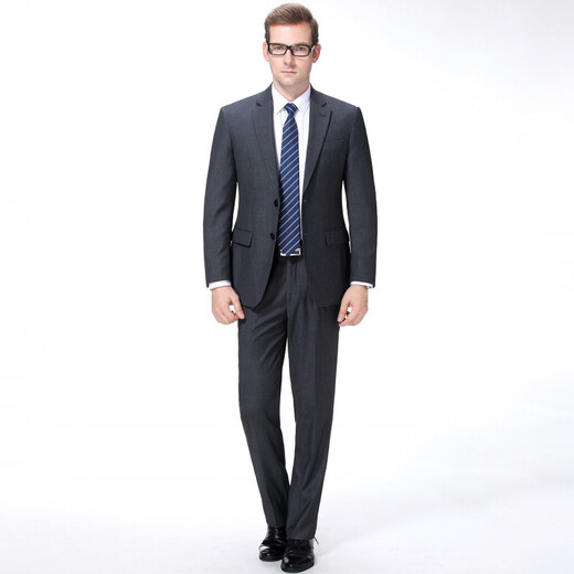 Hong Kong Classic Car Business formeller Anzuganzug Anzug Hersteller Anzug Bräutigam Best Man Hochzeitskleid Marke mittleren Alters Middle Color Wolle Anzug High -End -Jacke regulärer Stil 9721 Stil - Marineblau 185/100a - Hosengröße bitte hinterlassen