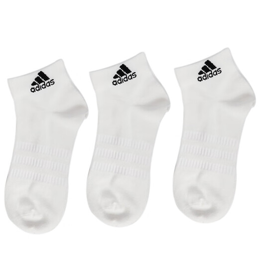 阿迪达斯 （adidas） 男袜子女袜子 四季户外运动袜子舒适透气耐磨透气时尚休闲袜子 DZ9435-白色三双装/柔软舒适 XL建议[47码-50码]