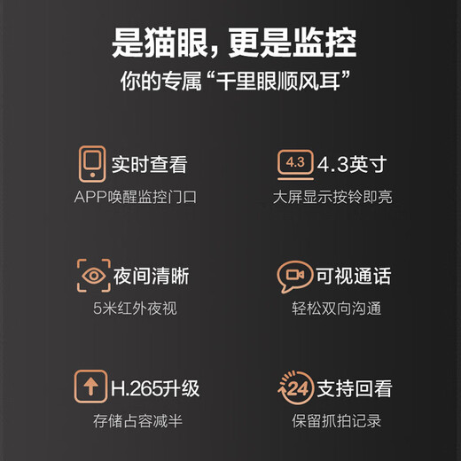 萤石 （EZVIZ）智能猫眼 电子猫眼摄像头 DP2C语音对讲 家用监控摄像机 手机远程 DP2C3MP-可视通话智能猫眼 官方标配送32G卡