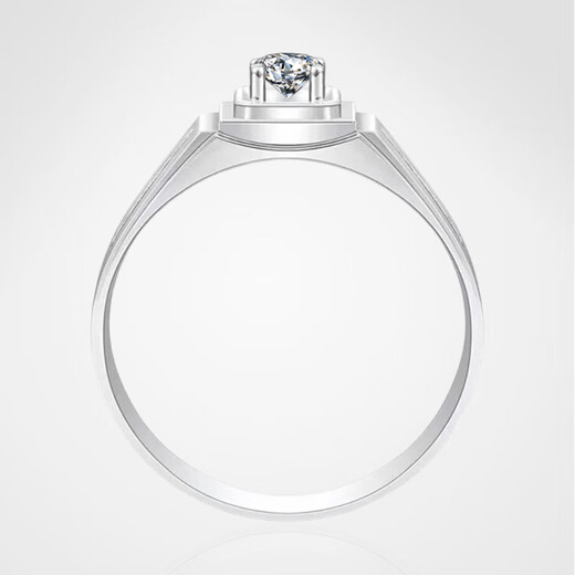 AVHE white platinum platinum men's ring four-prong wide version men's ring CVD diamond artificially cultivated diamond ring engagement wedding platinum wide version micro-set men's ring - D color 30 points VVS