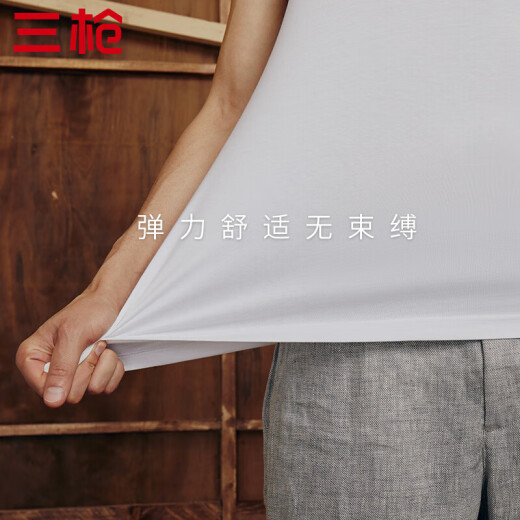 Three-gun vest men's pure cotton loose jersey bottoming cotton finely bleached old man's shirt men's vest special white XL