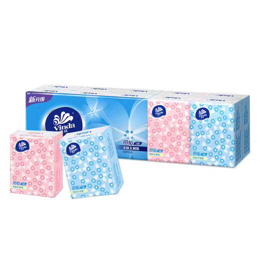 Vinda thin tough handkerchief paper portable paper towel napkin toilet paper facial tissue 3 layers 8 pieces * 20 pack
