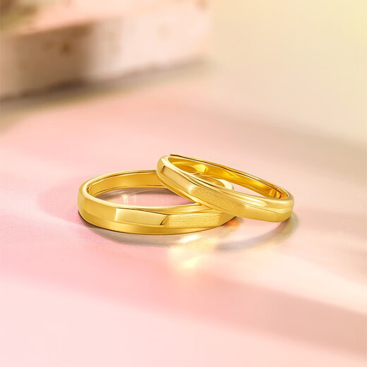 Saturday Fortune (ZLF) Gold Ring for Men and Women Pure Gold 5G Gold Geometric Couple Ring Love Corner Price T Female Ring No. 10 - 2.74g