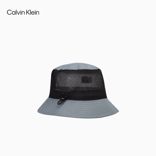 Calvin KleinJeans men and women simple ck mesh splicing adjustment drawstring outdoor fisherman hat gift K510466 PN6-Black and gray splicing One size OS