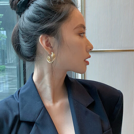 YaoYiZun earrings for women 2025 new style earrings light luxury niche high-end earrings birthday gift for wife temperament and small face (925 silver needle)