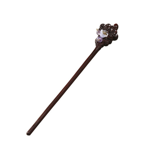 Meng Junchen small leaf red sandalwood simple wooden hairpin pendant step rocking hairpin hairpin hair accessories Hanfu hairpin birthday Valentine's Day gift bamboo hairpin