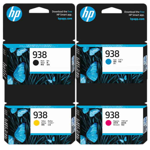 HP OJ9110B 9120 9130 9720 9730 und andere Drucker 938 Tintenpatronen 938 Set Vierfarb-Tintenpatronen