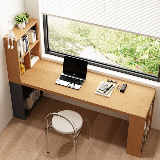 OSTRADAN solid wood computer desk pine wood bookcase table with storage wall bookshelf home integrated log student double table customized photo shoot