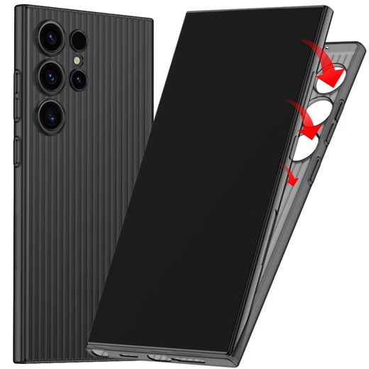 Coco Lili, adapté au boîtier de protection Samsung S24ULTRA Mobile Samsung S24ultra Boîtier de protection ultra-mince Matte Matte SEMI-Transparent Pap ondulé PP aussi mince que pas facile à tourner jaune et transparent blanc transparent