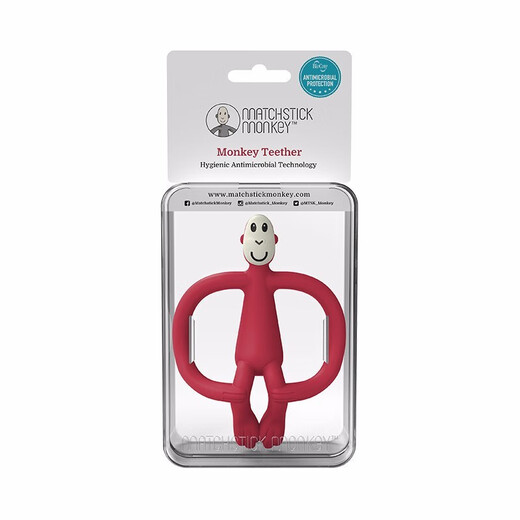 MATCHSTICK MONKEY British Match Monkey Teether Baby Soothes Molars No Tail Tailed Anti-eating Hand Bite Teether Can Be Boiled Professional Teether Oral Health Gift Box-Yellow