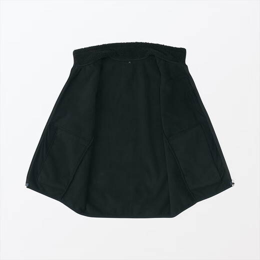 MUJI Men's Long Hair Fleece Vest Men's Men's Vest Vest Vest AB1MXA4A Black L (175/100A)