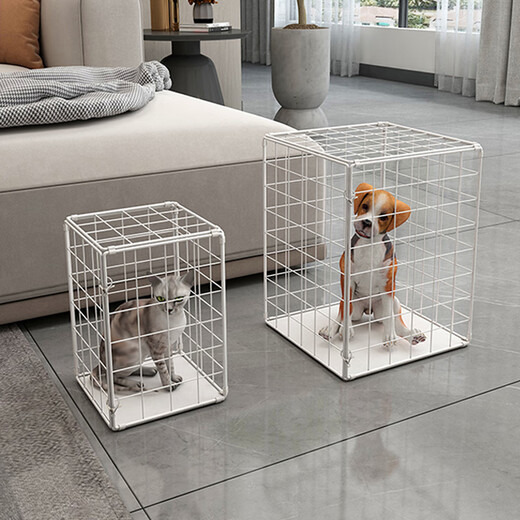 Cat Cage Home Super Large Free Space Cat Nest Dog Cage Puppy Cage Six Sides Portable Folding Pet Cage White 30*30*20cm 6Jin Jin equals about 0.5kg
