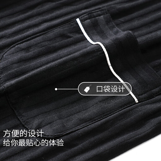Sherceman men's nightgown men's spring cotton thin large size loose yukata solid color long simple home clothing XL
