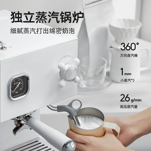 柏翠（petrus）柏翠咖啡机意式浓缩双锅炉拿铁家用办公室全半自动小型一体商用奶泡美式PE3888 节日礼物 3888+3755S磨豆机套装