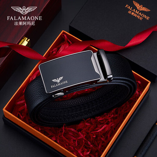 Falamaone luxe Nouvelle marque authentique cuir masculin's ceinture de la Saint-Valentin Pantalon d'affaires Belt Belt pour mon mari Père petit ami Pd829 Couleur de canon [Business polyvalent décontracté] Par défaut 120cm [emballage de boîte cadeau]