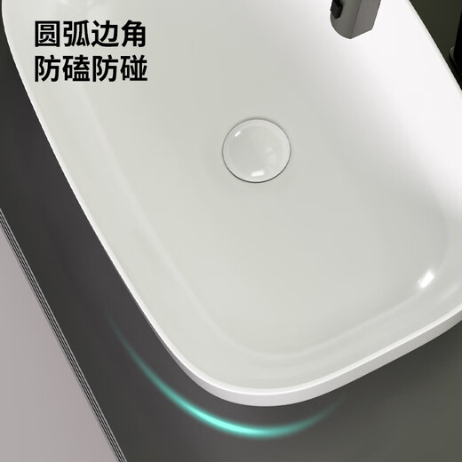 意狄讴陶瓷面盆台上盆洗脸盆面盆阳台盆单盆卫生间洗手盆YT2677 【YT2679雪花白】龙头配置