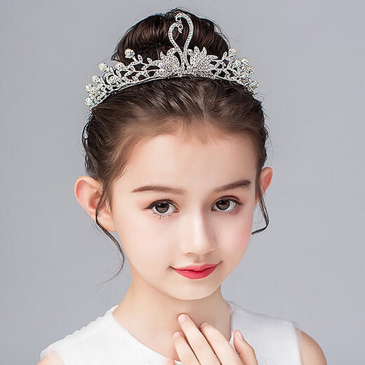 Bai Qixin's birthday crown headdress, eighteen-year-old coming-of-age ceremony, certificate and proposal, children's performance headband, high-end hair accessories, swan crown