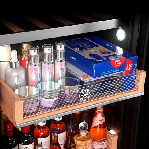 PULADI Frequency Converter Double Door Red Wine Cabinet Constant Temperature Double Door Double Temperature Wine Cabinet Home Living Room Refrigerator Office Tea Villa Liquor Beverage Commercial Fresh-keeping Display Cabinet Embedded Ultra-Thin Frequency Converter Double Door (Arch) - 1.78 Meters - Wine Cabinet Ice Bar Style 490L