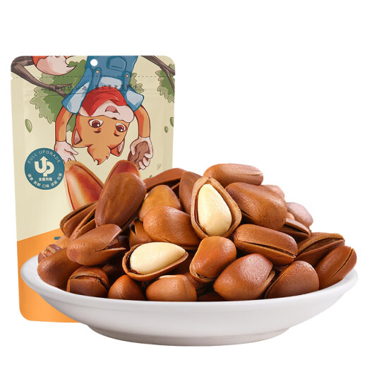 Three Squirrels Northeastern Pine Nuts Hand-Peeled Daily Nuts Roasted Seeds and Dried Fruits Family Leisure Snacks 100g/bag