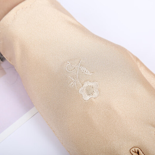 SKONWAT spring and summer elastic thin spandex embroidered flowers women's sun protection gloves driving anti-wear square dance performance Chinese New Year big red equal size