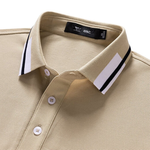 Septwolves short-sleeved T-shirt men's summer Polo Paul shirt men's casual cool cotton business commuting short T-shirt men's 701 (khaki) XL 175/92A