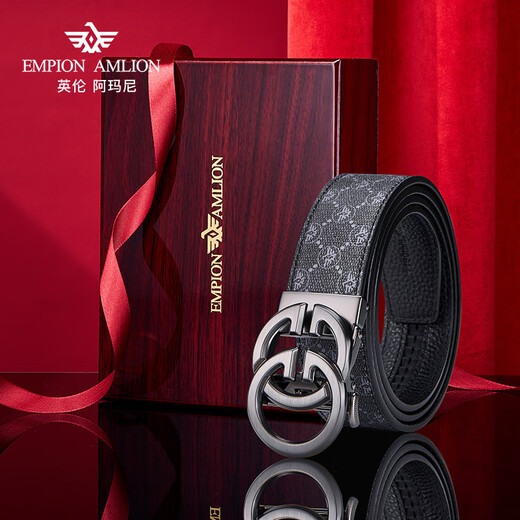 Redce Amangni British Armani Belt Belt Belt Top Dix International Brands 2024 New 100% Pure Cow Wide Belt 6628 Color de pistola [Light Luxury and Versatilile Business e informal] 130 cm Por favor contáctenos para obtener detalles para el cambio de longitud