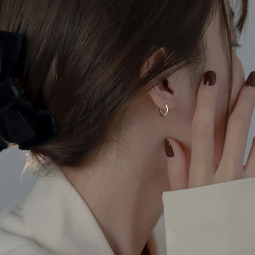 Ubis Ring Plain Hoop Earrings Women's Simple Cold Style Personalized Earrings Earrings 2024 New Earrings Gold Pair