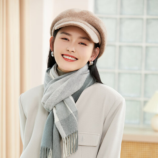 Siggi Hat Women's Autumn and Winter Versatile Sheep Wool Beret Fashion Simple Painter Hat Mocha Brown