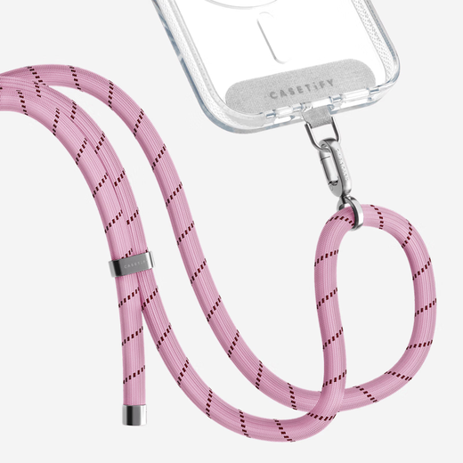 CASETIFY straps basic mobile phone accessories woven rope mobile phone strap/8mm crossbody strap/double buckle portable strap suitable for all iPhone series 8mm pink