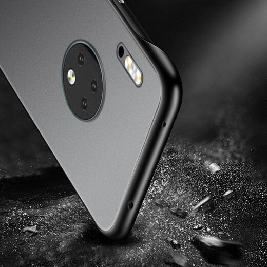 KOOLIFE Huawei mate30pro5g mobile phone case bare metal feel anti-fall transparent frosted hard shell men and women personality trendy ultra-thin frameless-black