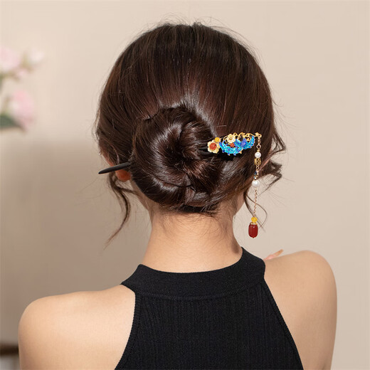 Chimera (CHIMERA) phoenix tassel ebony hairpin, ancient style, updo, cheongsam, Hanfu headdress, girl's birthday gift