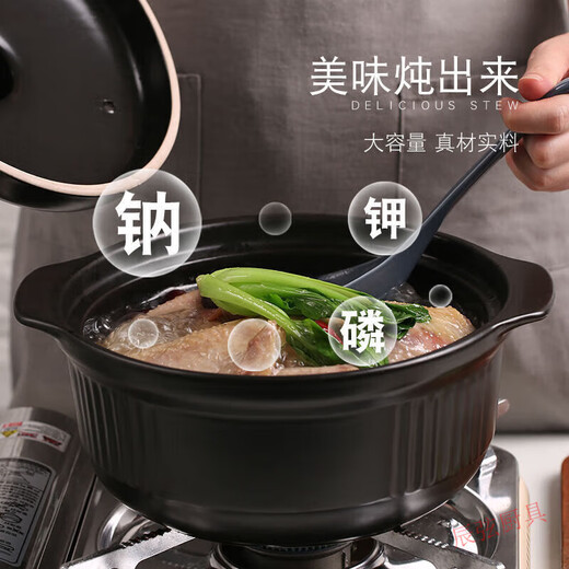 XMSJ European Quality Casserol Topf Keramik kleiner Auflaufkaser-Topf-Suppe Topf Eintopftopf-Gasgassuppe Weiß Weiß für 3-5 Personen 3271 ml