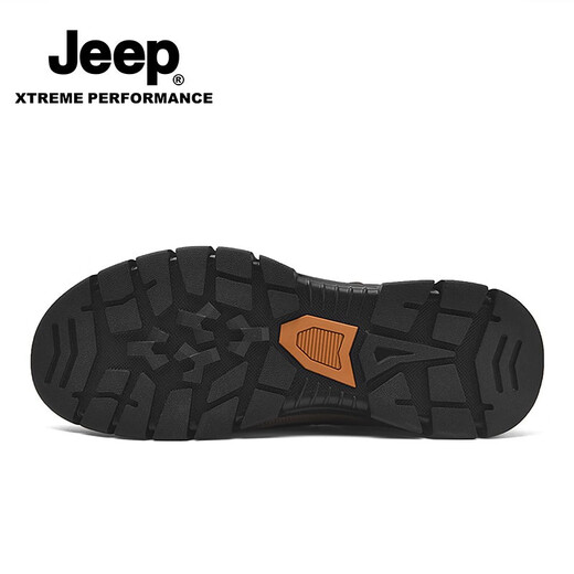 Jeep casual shoes for men in autumn and winter new first-layer cowhide shoes for the elderly, non-slip and wear-resistant business dad leather shoes, khaki standard leather shoe size 41