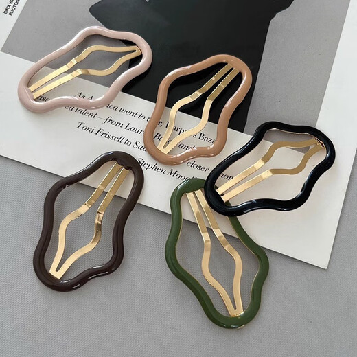 Jiuweiya hair clip women's back bangs forehead side clip hollow broken hair clip one-word clip broken hair bb clip headdress JYFJ092 cloud hair clip black