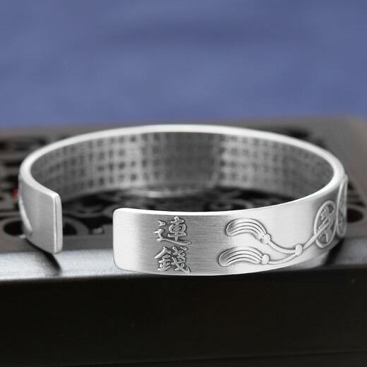 Jiangjianyue silver bracelet men's style silver bracelet men and women's style silver retro heart classic five emperors silver bracelet open-mouth bracelet SN3271 Five emperors coins bracelet [999 silver style]