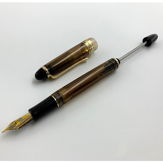 永生699钢笔负压上墨铱金笔大容量大明尖0.5f尖新品 半透黑金夹(实色笔握) M尖0.7mm