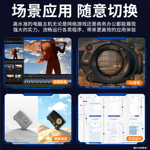 Zhuojiang 64G Memoria Core i7 litro I9 Nivel 18 Core Desktop Computer 4060 E-Sports Host Plecriple de pollo Pantalla Independiente Asamblea Home Game Home Myth Wukong Computer Conjunto completo Host + Monitor de 32 pulgadas Conjunto conjunto Conjunto dos: I9 Nivel 24 Core/32G/512G/1050TI