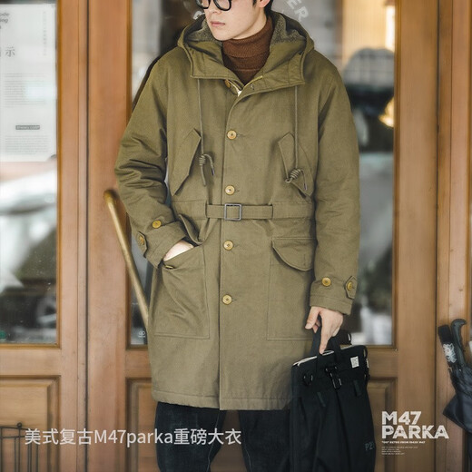 Maden Workwear American Retro Retro M47 Park-Newe Capate Militar Military Aglatis de algodón de algodón de algodón de algodón de algodón de invierno
