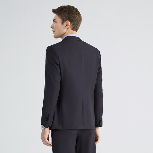 Qipai Easy Wear Men's Suit Spring and Summer Business Formal Antistatic Blended Suit Two-piece Set 1JC705 Dark Gray 48 A