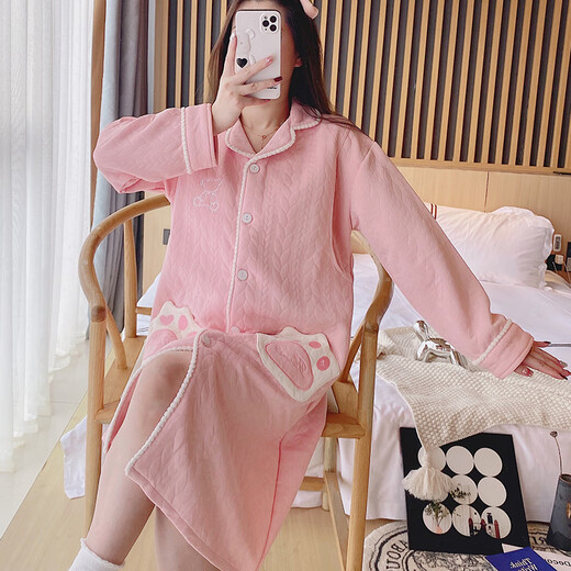 En otoño e invierno, ropa de confinamiento de almohadillas de seno, camisón de lactancia materna, algodón de aire, primavera posparto y pijama de mujeres embarazadas de otoño, habitación de hospital para el parto, SY2694 L, peso recomendado 120 Jin [Jin equivale a 0,5 kg]