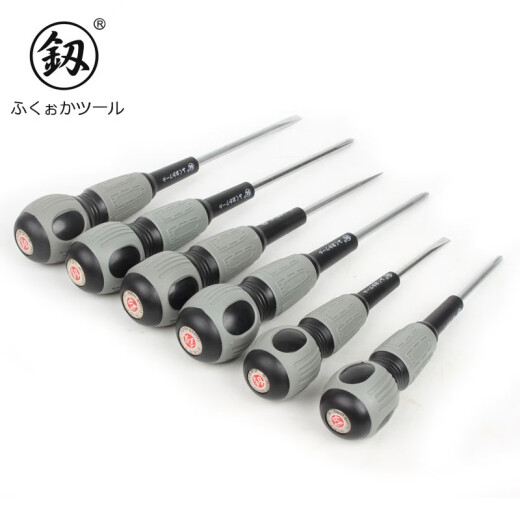 釰日本福冈工具 螺丝刀电工用一字十字改锥螺丝批带磁性 6*125mm一字 FO-9738