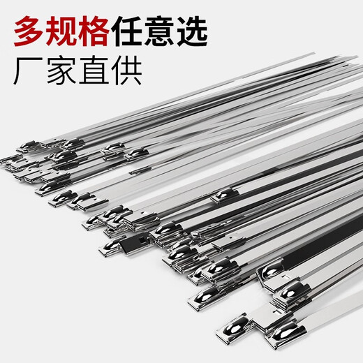 JPHZNB SELBST SELDERUNG 304 Edelstahlkabel Kabelkabel Outdoor-Korrosionswiderstand Hoch- und Tieftemperaturwiderstand Metallschnalle 7,9*300 mm 20 Pack OT3291